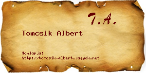 Tomcsik Albert névjegykártya