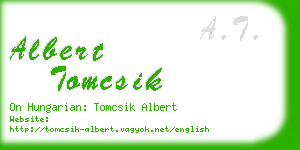 albert tomcsik business card